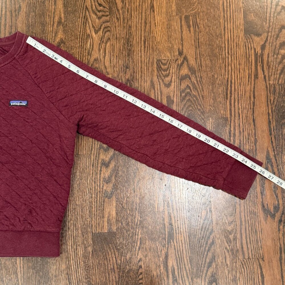 Patagonia Quilted Knit Crewneck Pullover Sweatshirt Burgundy Red Size M - Picture 6 of 10